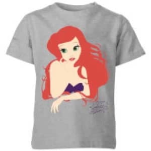 Disney Princess Colour Silhouette Ariel Kids T-Shirt - Grey - 11-12 Years