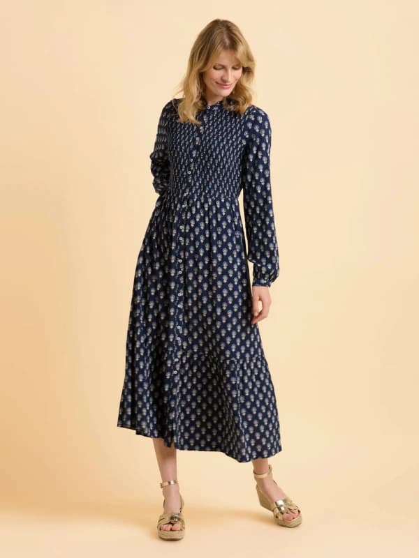 Brakeburn Lark Dress Maxi Dresses UK 08 Blue 33558118000
