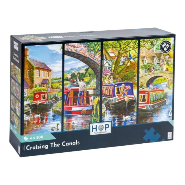 The House Of Puzzles Cruising The Canals - 4 x 500 Piece Jigsaw Puzzles Multicolor Unisex 500 Piece