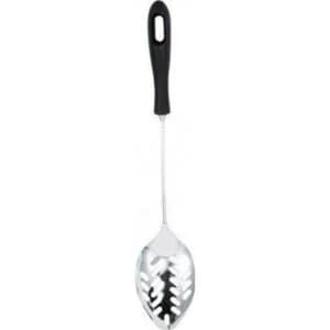 Probus Litchfield Chrome Slotted Spoon Black Handle