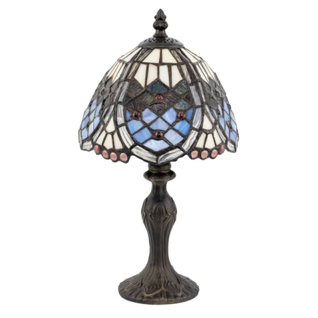 Happy Homewares Handmade Beaded Coloured Stained Glass Tiffany Table Lamp Size: 8" Multicolor Unisex 8"