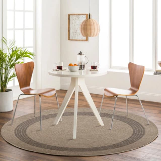 Livabliss Round In- & Outdoor Cottage Jute-Look Beige/brown Rhonda Area Rug 100 X 100 Cm - Perfect For Balcony Or Dining Room