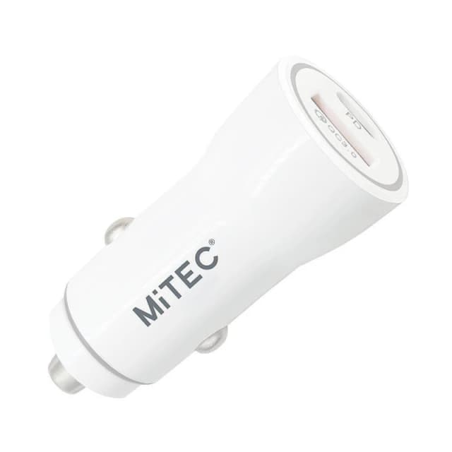 MiTEC MITEC USB-C & USB-A IN-CAR CHARGER White White One Size