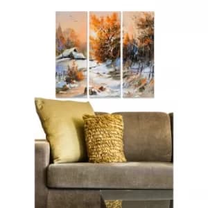 MDF72000070 Multicolor Decorative MDF Painting (3 Pieces)