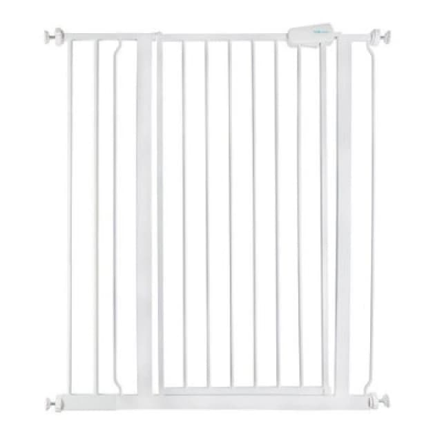 Safetots Extra Tall Metal Safety Gate Pressure Fit, 87.9Cm - 95.5Cm, White, 104Cm In Height, Extra Tall Baby Gate