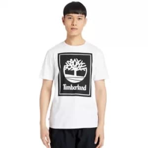 Timberland Stack Logo T-Shirt For Men In White, Size M