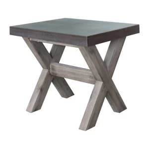 Charles Bentley Fibre Cement and Acacia Wood Garden Stool
