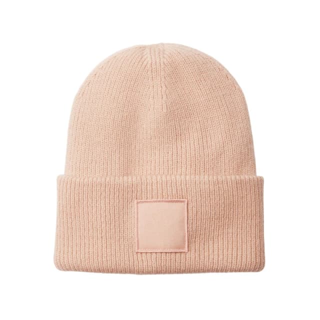 Beechfield Beechfield Men Tonal Patch Deep Cuffed Beanie in Peach Peach One Size Male 5063574977470