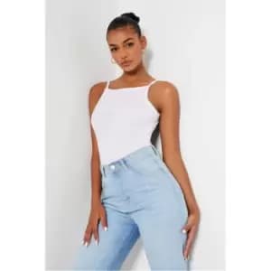 I Saw It First White Spaghetti Strap Vest Bodysuit - White