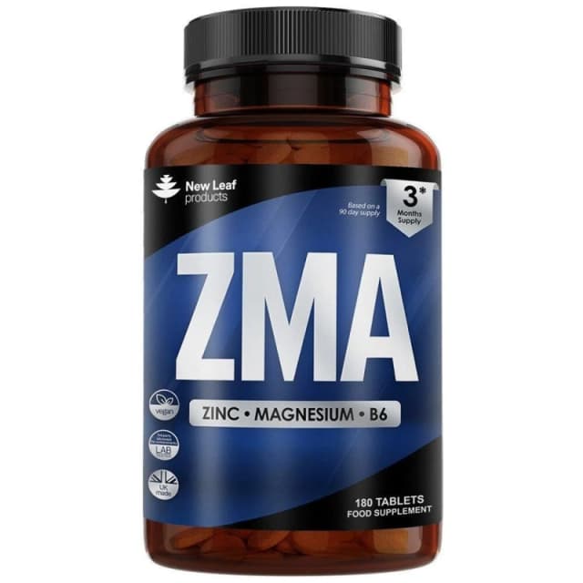 New leaf health New Leaf Products ZMA Supplement - 180 Tablets Zinc Magnesium & Vitamin B6 - Muscle, Sleep Support 3 Month Supply Blue unisex