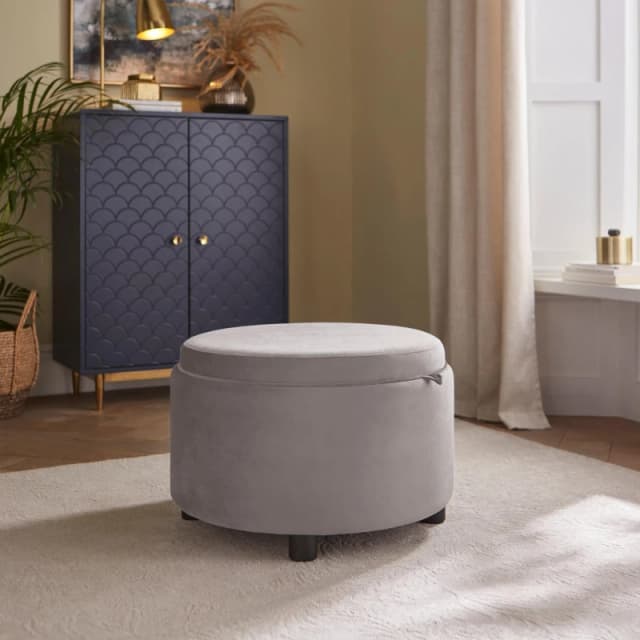 GFW Leylani Tray Table Storage Stool Grey LEYTSSGRY