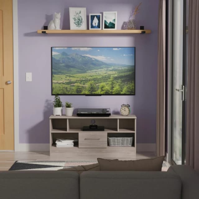 Ready Assembled 2 U Gloucester 1 Drawer TV & Media Unit (Ready Assembled) in Light Grey Light Grey Unisex