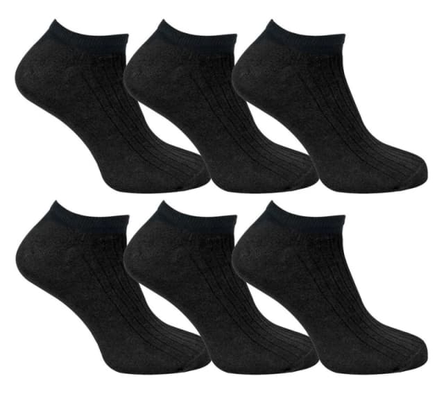 Sock Snob Sock Snob - Kids 100% Cotton Trainer Socks - 9-12 UK / Black