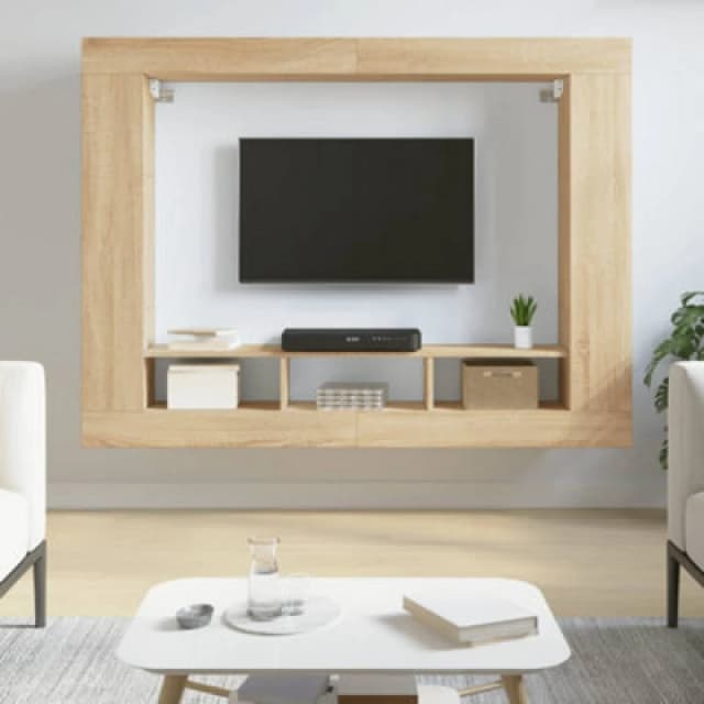 Vidaxl TV Cabinet Sonoma Oak 152X22X113cm Engineered Wood, Brown 833724