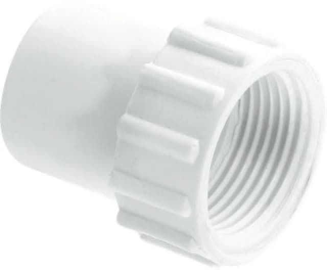 McAlpine R6 3/4" Straight Female Overflow Coupling with fixed nut White