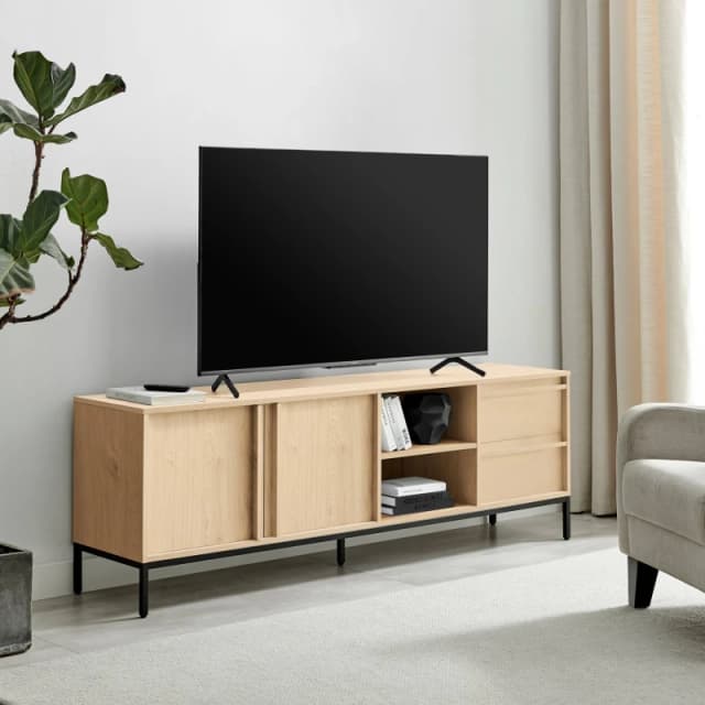 FurnitureboxUK FurnitureboxUK Svit Storage TV Sideboard in Light Oak Light Oak One Size Unisex 5060661188078