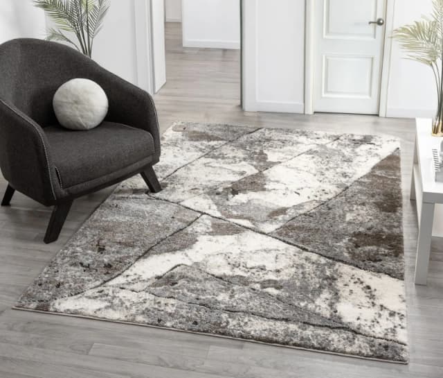 Eleanor Modern Embossed Contemporary Living Room Area Rug - Slate Design,grey,200 X 290 Cm