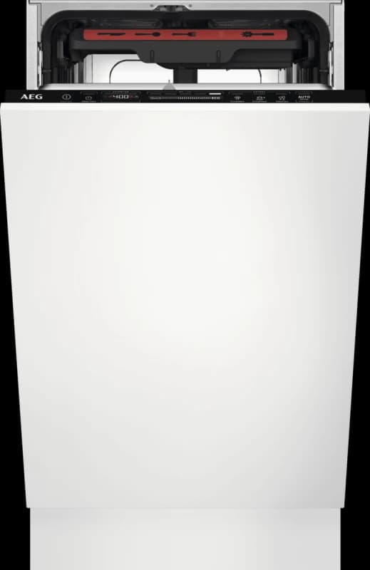 AEG 7000 Glasscare FSE74507Z Fully Integrated Slimline Dishwasher - Black Control Panel with Sliding Door Hinge Kit - C Rated