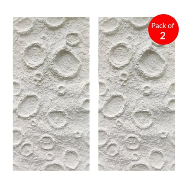 Ener-J Moon Crater Pu Wall Panel White Textured Finishsize:1200 X 600 X 60 mm (Pack Of 2)