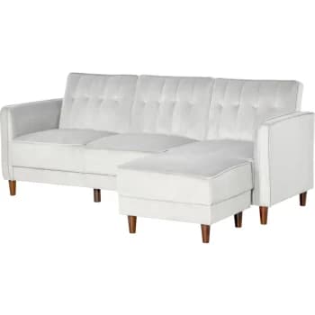 Homcom - Upholstered Sofa bed Reversible Sectional Sofa Set Velvet-Touch Sleeper