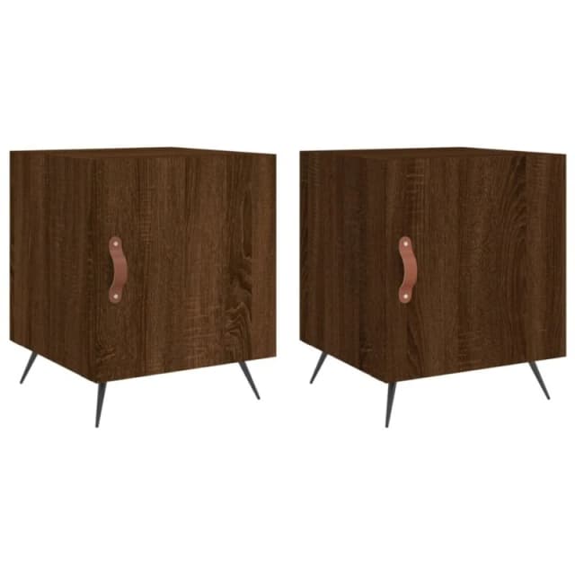 VIDAXL Bedside Cabinets 2 pcs Brown Oak 40x40x50cm Engineered Wood Vidaxl 827515