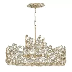 Elstead Anya 6 Light Chandelier Silver Leaf