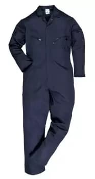 Polycotton Zip Coverall - Navy - Large (Tall) C813NATL PORTWEST