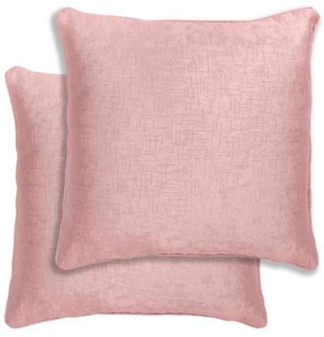 Enhanced Living Pair of Vogue Textured Double Sided Zip Opening Piped Edge Cushion Covers - 43x43cm - Cases Only Pink