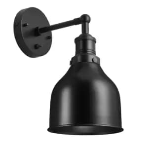 Industville Brooklyn 7" Cone Wall Light / Black and Copper Holder