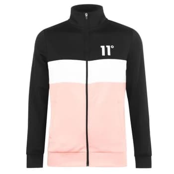 11 Degrees Panel Poly Track Jacket - Black/Peach/Wht