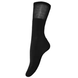Mens Cushioned Sole Non-Elastic Comfort Socks (3 Pairs) (6-11 UK) (Black)