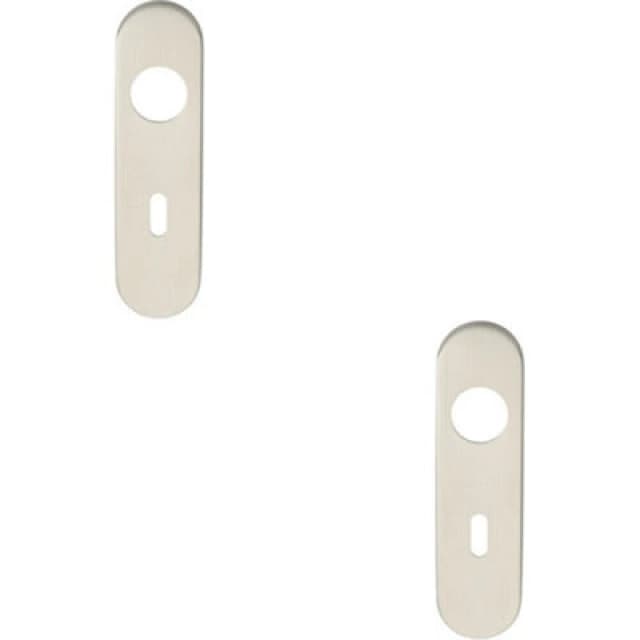 Loops 2x PAIR Radius Standard Lock Handle Key Plates 170 x 45 x 8mm Satin Steel Metallics unisex