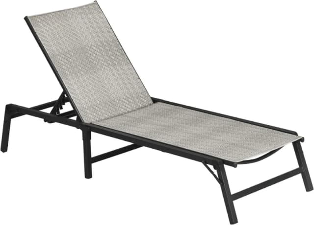 Outsunny Foldable PE Rattan Sun Lounger - Grey 862-071V00GG