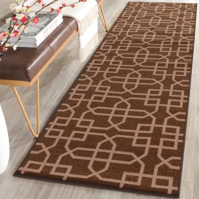 Smart Living Smart Living Siam Heavy Duty Machine Washable Hallway Kitchen Non Slip Door Mat in Brown Size: 80cm x 300cm Brown 80cm x 300cm Unisex 8