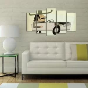 5ABSMDF-76 Multicolor Decorative MDF Painting (5 Pieces)