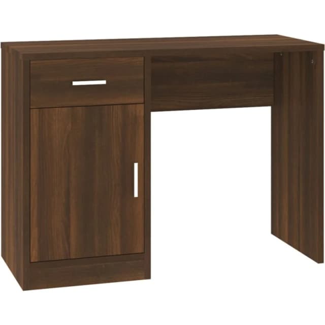 vidaXL Desk With Drawer&cabinet Brown Oak 100x40x73cm Engineered Wood, Brown 342658