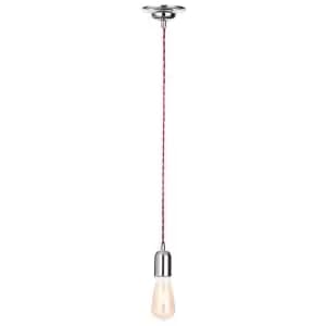 Inlight Twisted Nickel Red Dimmable Cable Pendant Light - 42W E27