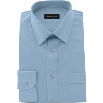 Double Two - Mens 16.5IN Long Sleeve Light Blue Classic Shirt