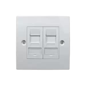 Scan CAT6a Single Gang Dual Port Facplate Tool Less
