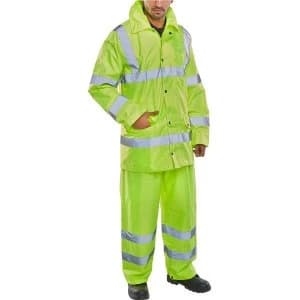 BSeen Hi Vis LWt Suit JktTrs EN ISO 20471 EN 343 2XL Saturn Yellow Ref