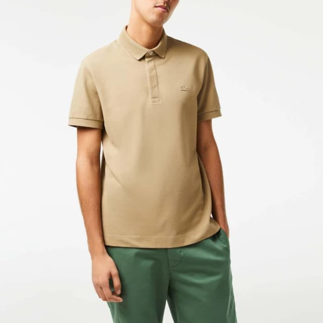 Lacoste Regular Fit Paris Stretch Piqu Polo Shirt - Beige Beige XS