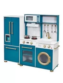 Plum Bakehouse Traditional Wooden Kitchen With Fridge - Oxford Blue