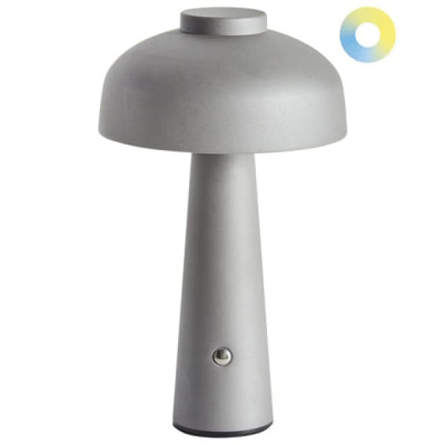 Beliani Wireless LED Table Lamp Agusan With Dimmer Metal Grey