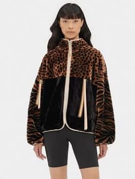UGG Marlene Sherpa Animalia Jacket - Butterscotch, Butterscotch Size XS Women