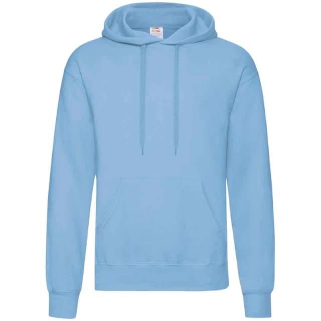 Fruit of the Loom Mens Classic Hooded Sweatshirt in Light Blue Size: Small Light Blue Male S