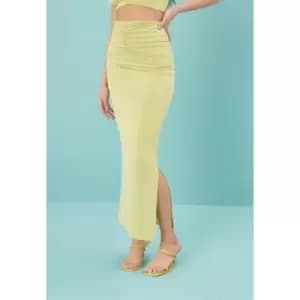 Missguided Ruched Front Midaxi - Green