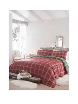 Appletree Aviemore Check Duvet Cover Set Red/Green -Ks