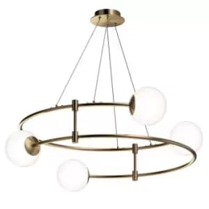 Balance Modern Cylindrical Pendant Ceiling Light Gold, Glass Shade