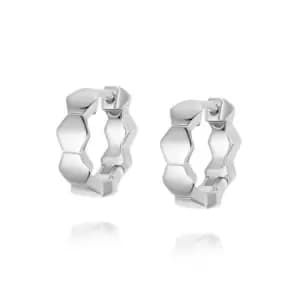 Daisy London Jewellery 925 Sterling Silver Bethany Huggie Hoop Earrings Sterling Silver