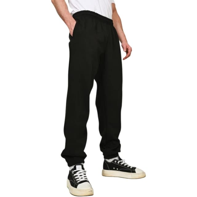 Casual Classics Mens Premium Combed Cotton Oversized Jogging Bottoms in Black Size: XS Black Male XS